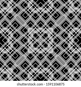 Design seamless monochrome geometric pattern. Abstract grating background. Vector art