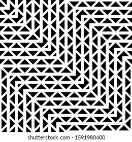 Design seamless monochrome geometric pattern. Abstract zigzag background. Vector art