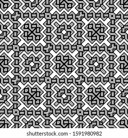 Design seamless monochrome geometric pattern. Abstract grating background. Vector art