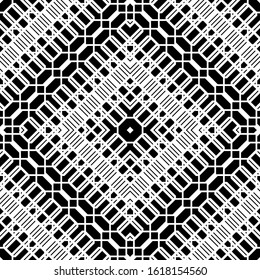 Design seamless monochrome geometric pattern. Abstract grating background. Vector art