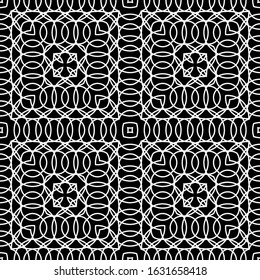 Design seamless monochrome geometric pattern. Abstract grating background. Vector art