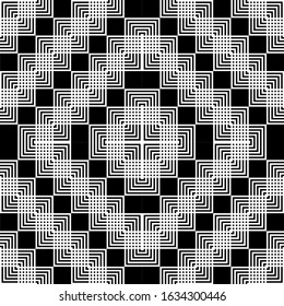 Design seamless monochrome geometric pattern. Abstract grating background. Vector art