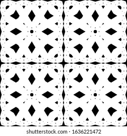 Design seamless monochrome geometric pattern. Abstract grating background. Vector art