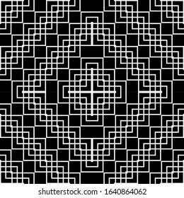 Design seamless monochrome geometric pattern. Abstract grating background. Vector art