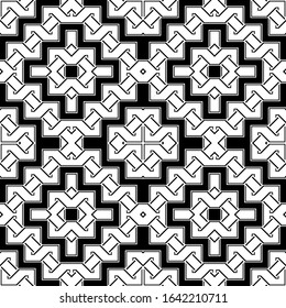 Design seamless monochrome geometric pattern. Abstract grating background. Vector art