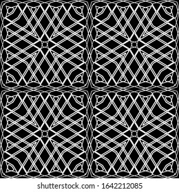 Design seamless monochrome geometric pattern. Abstract grating background. Vector art