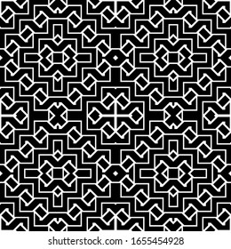 Design seamless monochrome geometric pattern. Abstract grating background. Vector art