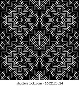 Diseño de un patrón geométrico monocromo sin fisuras. Fondo de nivelación abstracta. Arte vectorial