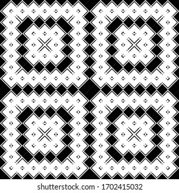 Entwurf nahtloser monochromer geometrischer Muster. Abstrakter grauer Hintergrund. Vektorillustration