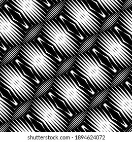 Design seamless monochrome geometric pattern. Abstract stripy background. Vector art