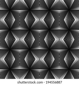 Design seamless monochrome geometric pattern. Abstract diamond lines textured background. Vector art. No gradient