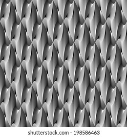 Design seamless monochrome geometric pattern. Abstract diagonal metal textured background. Vector art. No gradient