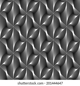 Design seamless monochrome geometric pattern. Abstract diagonal metal textured background. Vector art. No gradient