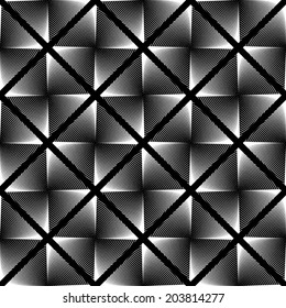 Design seamless monochrome geometric pattern. Abstract checked interlacing textured background. Vector art