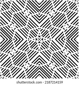 Design seamless monochrome geometric pattern. Abstract background. Vector art.Perfect for site backdrop, wrapping paper, wallpaper, textile and surface design. 