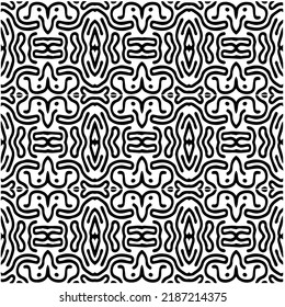 Entwurf nahtloser monochromer geometrischer Muster. Abstrakter Hintergrund. Vector art.Perfekt für Website-Hintergrund, Wickelpapier, Tapete, Textil und Oberflächendesign. 