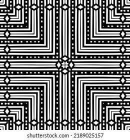 Entwurf nahtloser monochromer geometrischer Muster. Abstrakter Hintergrund. Vector art.Perfekt für Website-Hintergrund, Wickelpapier, Tapete, Textil und Oberflächendesign. 
