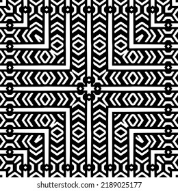 Design seamless monochrome geometric pattern. Abstract background. Vector art.Perfect for site backdrop, wrapping paper, wallpaper, textile and surface design. 