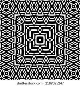 Design seamless monochrome geometric pattern. Abstract background. Vector art.Perfect for site backdrop, wrapping paper, wallpaper, textile and surface design. 