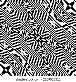 Design seamless monochrome geometric pattern. Abstract background. Vector art.Perfect for site backdrop, wrapping paper, wallpaper, textile and surface design. 