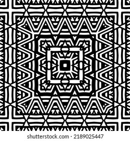 Design seamless monochrome geometric pattern. Abstract background. Vector art.Perfect for site backdrop, wrapping paper, wallpaper, textile and surface design. 