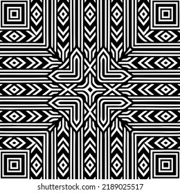 Design seamless monochrome geometric pattern. Abstract background. Vector art.Perfect for site backdrop, wrapping paper, wallpaper, textile and surface design. 