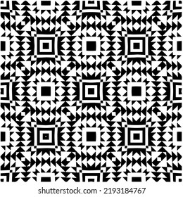 Design seamless monochrome geometric pattern. Abstract background. Vector art.Perfect for site backdrop, wrapping paper, wallpaper, textile and surface design. 