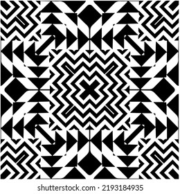 Design seamless monochrome geometric pattern. Abstract background. Vector art.Perfect for site backdrop, wrapping paper, wallpaper, textile and surface design. 