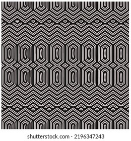 Entwurf nahtloser monochromer geometrischer Muster. Abstrakter Hintergrund. Vector art.Perfekt für Website-Hintergrund, Wickelpapier, Tapete, Textil und Oberflächendesign. 