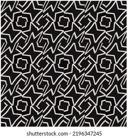 Design seamless monochrome geometric pattern. Abstract background. Vector art.Perfect for site backdrop, wrapping paper, wallpaper, textile and surface design. 