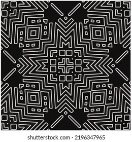 Design seamless monochrome geometric pattern. Abstract background. Vector art.Perfect for site backdrop, wrapping paper, wallpaper, textile and surface design. 