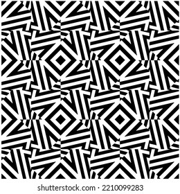 Design seamless monochrome geometric pattern. Abstract background. Vector art.Perfect for site backdrop, wrapping paper, wallpaper, textile and surface design. 