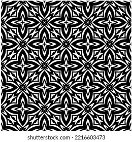 Design seamless monochrome geometric pattern. Abstract background. Vector art.Perfect for site backdrop, wrapping paper, wallpaper, textile and surface design. 