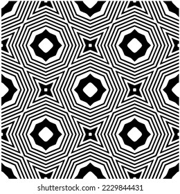 Design seamless monochrome geometric pattern. Abstract background. Vector art.Perfect for site backdrop, wrapping paper, wallpaper, textile and surface design. 