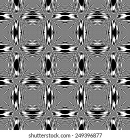 Design seamless monochrome geometric pattern. Abstract textured background. Vector art