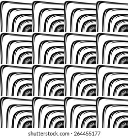 Design seamless monochrome geometric pattern. Abstract grid textured background. Vector art