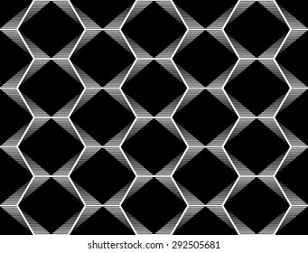 Design seamless monochrome geometric pattern. Abstract striped zigzag background. Vector art. No gradient