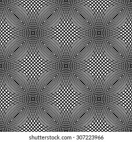 Design seamless monochrome geometric pattern. Abstract grid textured background. Vector art. No gradient