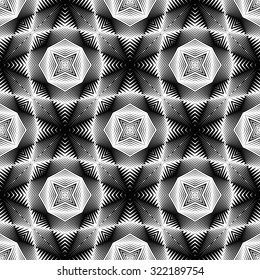 Design seamless monochrome geometric pattern. Abstract textured background. Vector art. No gradient