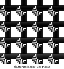 Design seamless monochrome geometric pattern. Abstract stripy background. Vector art