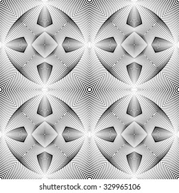 Design seamless monochrome geometric pattern. Abstract lines textured background. Vector art. No gradient