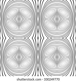 Design seamless monochrome geometric pattern. Abstract lines textured background. Vector art. No gradient