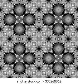 Design seamless monochrome geometric pattern. Abstract lines textured background. Vector art. No gradient