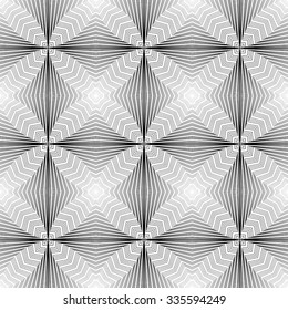 Design seamless monochrome geometric pattern. Abstract waving lines background. Vector art. No gradient