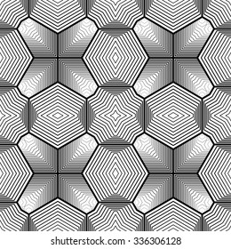 Design seamless monochrome geometric pattern. Abstract striped background. Vector art. No gradient