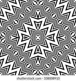 Design seamless monochrome geometric pattern. Abstract zigzag background. Vector art