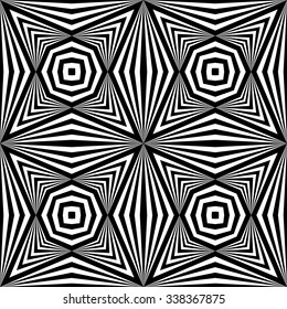 Design seamless monochrome geometric pattern. Abstract striped background. Vector art