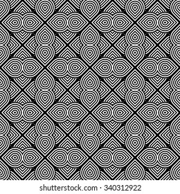 Design seamless monochrome geometric pattern. Abstract striped background. Vector art