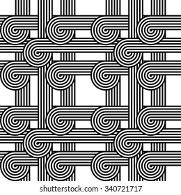Design seamless monochrome geometric pattern. Abstract stripy background. Vector art
