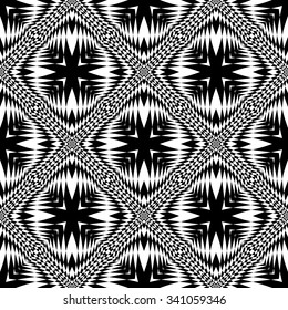 Design seamless monochrome geometric pattern. Abstract illusion background. Vector art. No gradient